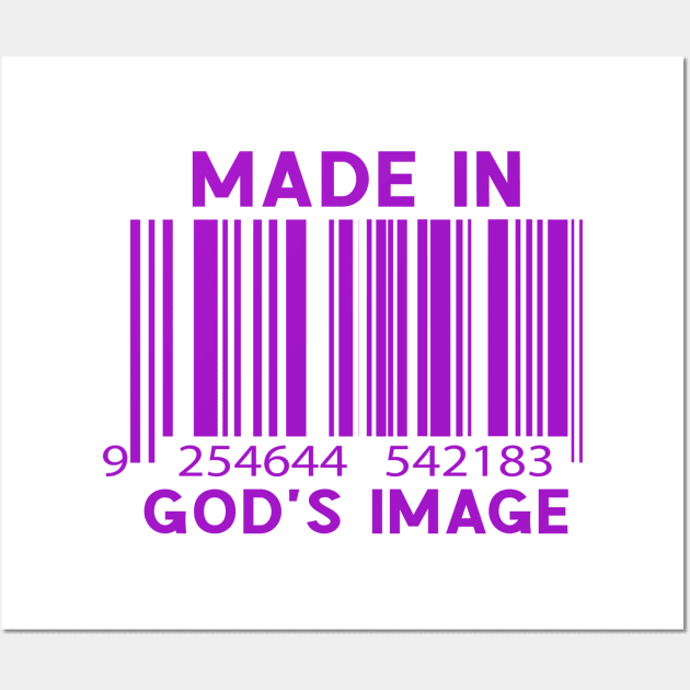 Funny Christian Barcode Design - Made In God's Image Wall Art by GraceFieldPrints